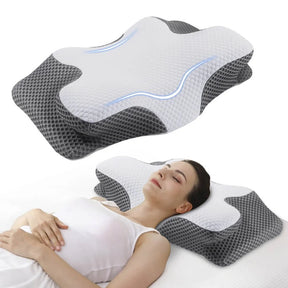 FlexiPulse™ Butterfly Memory Foam Neck Pillow – Orthopedic Cervical Sleep Support